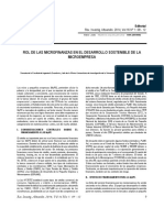 Rol de Las Microfinanzas en El Desarrollo Sostenible de La Microfinanza