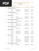 Pakistan Stock Exchange Limited: List of Agents