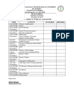 Ramon Magsaysay Technological University Iba, Zambales College of Nursing Second Semester A.Y. 2017-2018 Head Nursing Schedule of Activities