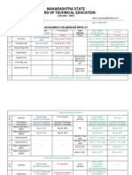 Maharashtra State Board of Technical Education: Academic Calendar