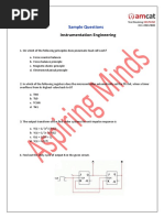 Instrumentation Engineering: Sample Questions