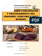 Propiedades Funcionales Del Jengibre, Cúrcuma y Maíz Morado