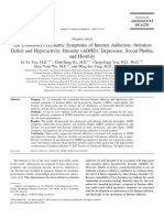 The Comorbid Psychiatric Symptoms of Internet Addiction: Attention Deficit and Hyperactivity Disorder (ADHD), Depression, Social Phobia, and Hostility