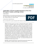 Aplicabilidad de URANS y DES Simulaciones de Flujo Pasado Cilindros Rectangulares y Secciones Puente