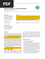 Bioactive Materials in Conservative Dentistry