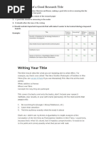 Characteristics of A Good Research Title