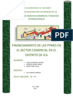 Acceso de Financiamiento de Las Pymes en La Localidad de Ica