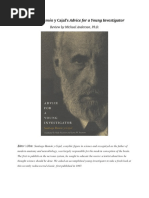 Santiago Ramón y Cajal's Advice For A Young Investigator