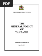 Mineral Policy of Tanzania 2009