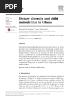 Dietary Diversity and Child Malnutrition in Ghana: Raymond Boadi Frempong, Samuel Kobina Annim