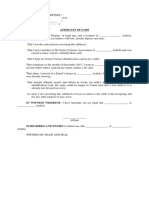 Affidavit of Loss Senior Citizen's ID Card