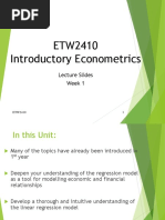 ETW2410 Introductory Econometrics: Lecture Slides Week 1