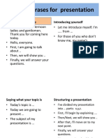 Useful Phrases For Presentation