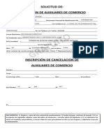 Solicitud de Inscripcion y Cancelacion de Auxiliares de Comercio