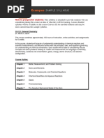 Note To Prospective Students:: CH 121: General Chemistry