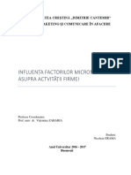 Influenţa Factorilor Micromediului Asupra Actvităţii Firmei