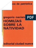 GREGORIO NACIANCENO - Homilias Sobre La Natividad