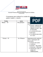 Cronograma para Trabajar Los Comités de Cursos de Padres, Madres y Tutores