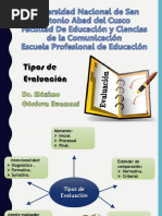 Tipos de Evaluacion