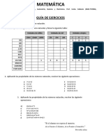 Guía de Ejercicios. Números Naturales