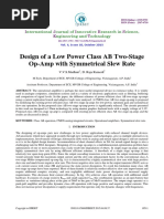 Design of A Low Power Class AB Two-Stage Op-Amp With Symmetrical Slew Rate