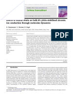 Effects of Biaxial Strain On Bulk 8% Yttria-Stabilised Zirconia Ion Conduction Through Molecular Dynamics