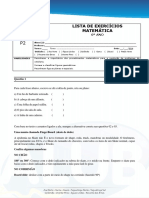 Lista de Exercício Matemática 6º Ano P2 PDF