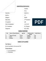 Identification Data: S.No. Name of Family Member Age/Sex Relation Which Patient Health History