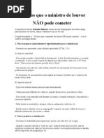 30 Erros Que o Ministro de Louvor NÃO Pode Cometer