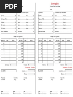 Cash Count Form