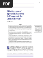 Effectiveness of Special Education: Is Placement The Critical Factor?