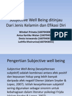 Subjective Well Being Ditinjau Dari Jenis Kelamin Dan