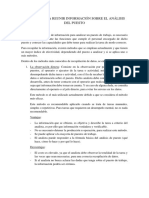 Métodos para Reunir Información Sobre El Análisis Del Puesto