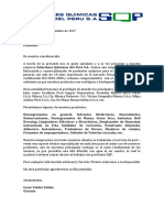 Carta de Presentación Soluciones Quimicas Del Peru