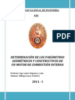 1 INFORME DE MOTORES Determinacion de Los Parametros Geometricos y Constructivos de Un MCI PDF