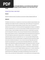 Comparison of Bond Strength Between A Conventional Resin Adhesive and A Resin-Modified Glass Ionomer Adhesive: An in Vitro and in Vivo Study.