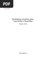 Developing A Business Plan. Case Simon's Smoothies: Simonson, Connor