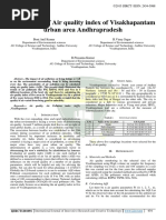 Assessment of Air Quality Index of Visakhapantam Urban Area Andhrapradesh