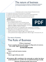 Nature of Business Role of Business