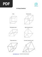 3-D Shape Skeletons: Cube Square Prism