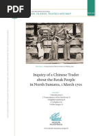 Inquiry of A Chinese Trader About The Batak People in North Sumatra, 1 March 1701