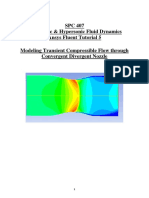 Transient Compressible Flow Inside Convergent Divergent Nozzle