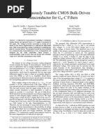 1-V Continuously Tunable CMOS Bulk-Driven Transconductor For G - C Filters