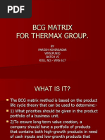 BCG Matrix For Thermax Group