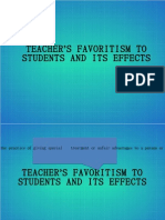 ' Teacher S Favoritism To Students and Its Effects