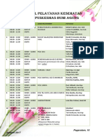 Jadwal Pelayanan Puskesmas