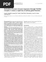 Activation of Innate Immune Responses Through Toll-Like Receptor 3 Causes A Rapid Loss of Salivary Gland Function