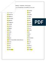 EXERCÍCIOS FRANCÊS - Prépositions + Noms Des Pays Et Villes