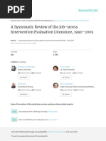 A Systematic Review Job Stress Intervention Evaluation Literature