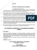 Ley de Bancos Cooperativos y Sociedades de Ahorro y Credito